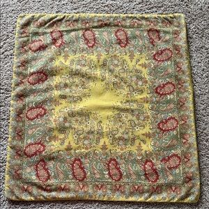 Pottery Barn Yellow and Red Paisley Accent Pillow